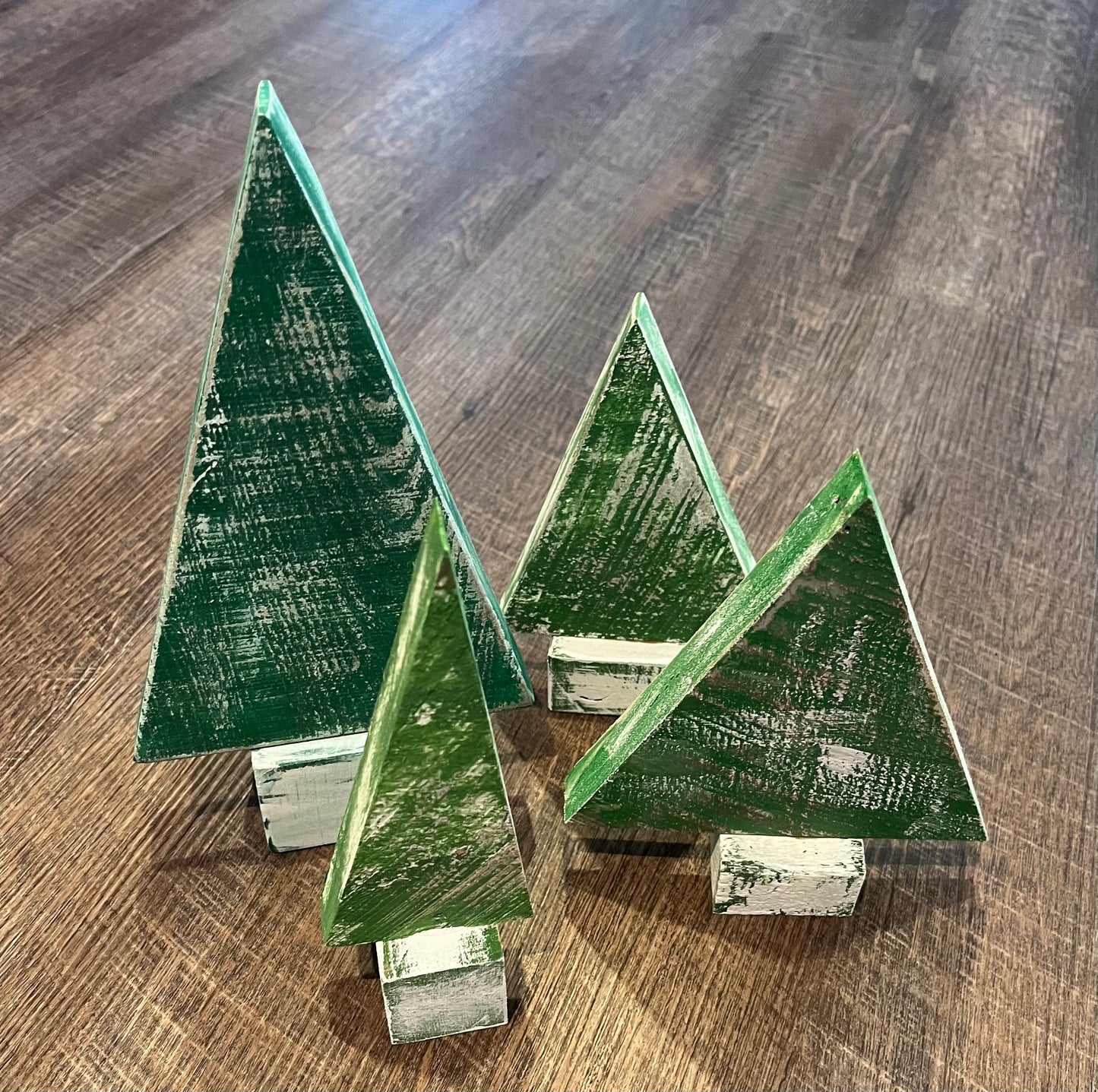 Wooden painted trees