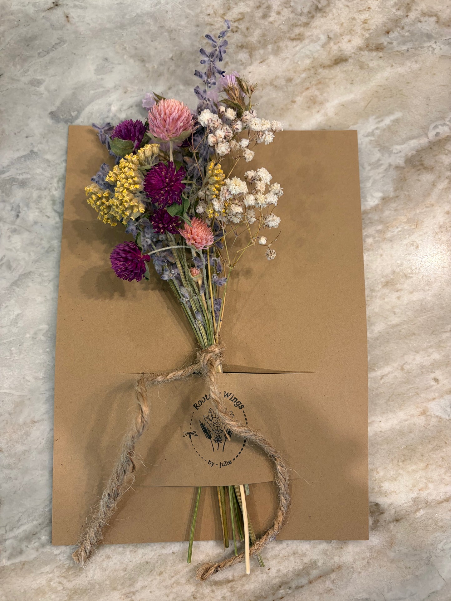 Dried flower bouquet
