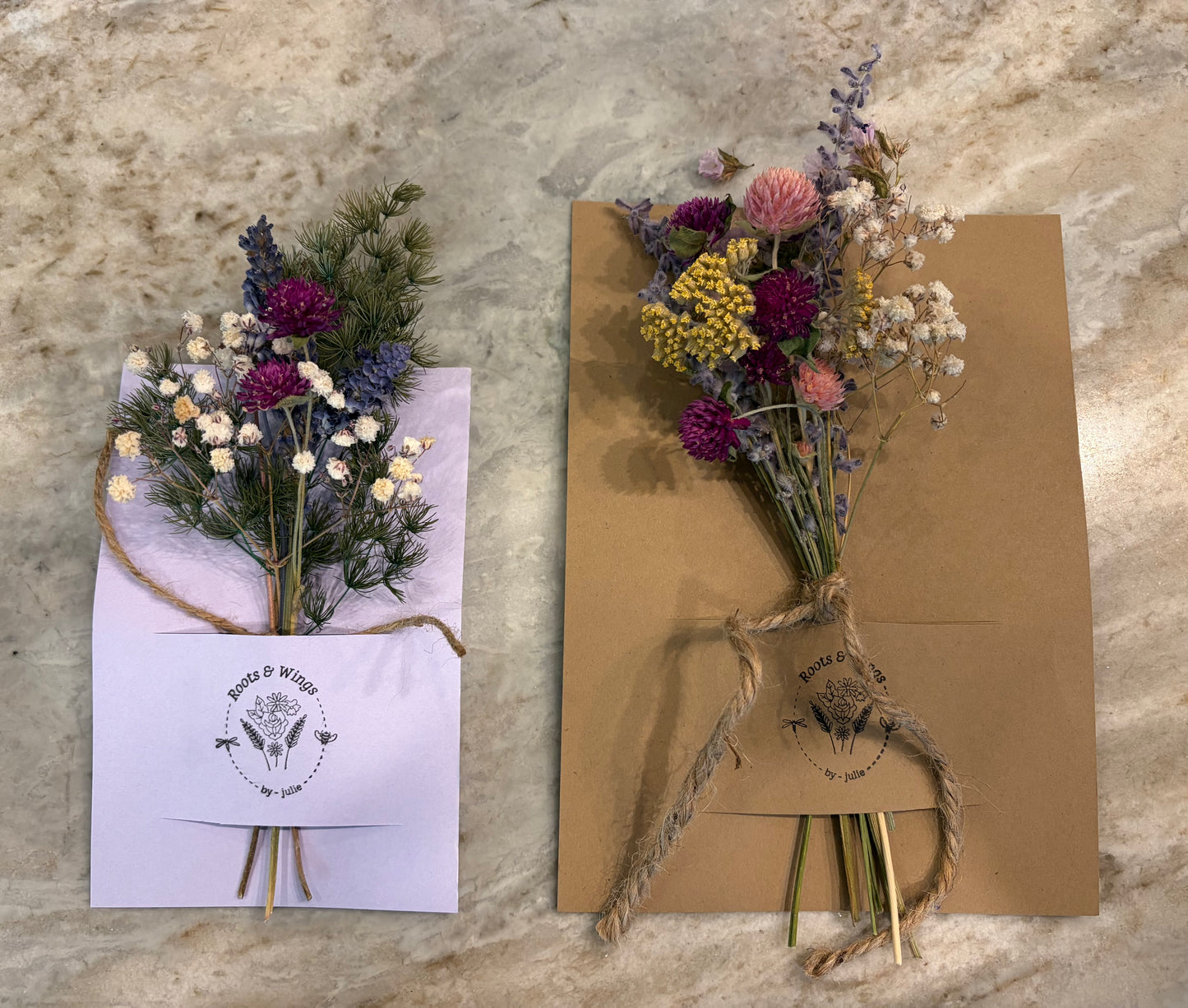 Dried flower bouquet