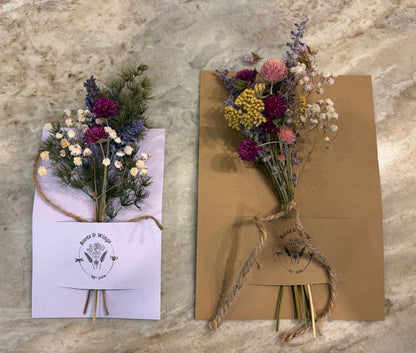 Dried flower bouquet